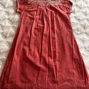 Embroidered lighter red womens beach coverup